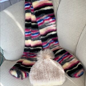 Colorful Striped  Scarf and Hat Set